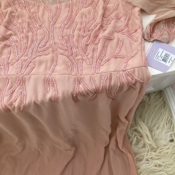 JS COLLECTIONS VIOLET CHIFFON BEADED EVENING DRESS - Picture 8 of 16